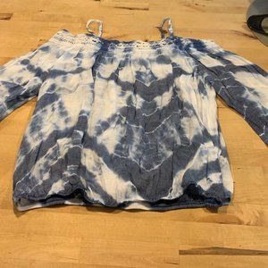 Blue Cloud Off-Shoulder Top